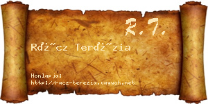 Rácz Terézia névjegykártya